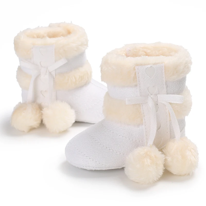 Зимние Ботинки для мальчика для новорожденных девочек, зимние пинетки для малышей, пинетки для новорожденных 0-18 месяцев