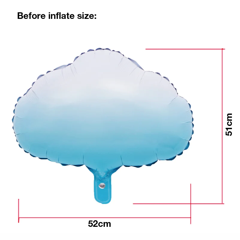 cloud shape foil balloon -before inflate size