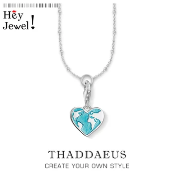 

Charm Necklace Globe Heart,2019 Winter Brand New Ts Fashion Trendy Jewelry Thomas 925 Sterling Silver Bijoux Gift For Women Girl