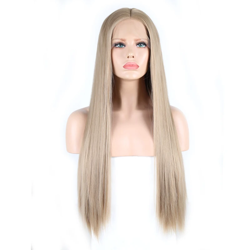 Харизма пепельного цвета блонд парик 150 плотность прямые волосы синтетический Синтетические волосы на кружеве парик с натуральных волос Синтетические парики для Для женщин