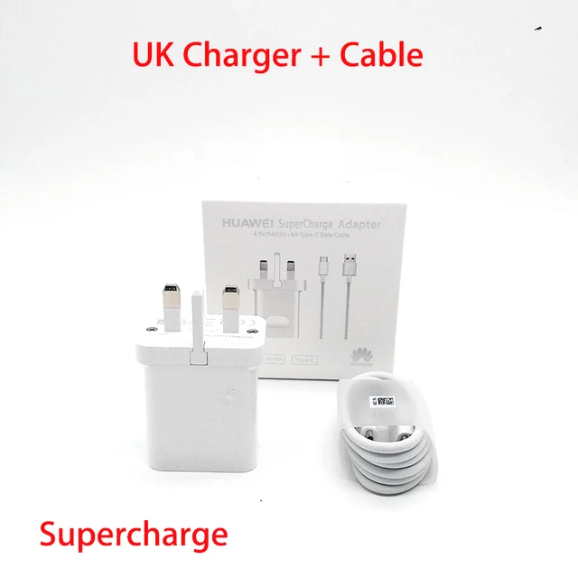 Huawei Оригинальное быстрое зарядное устройство mate 20 Pro P20 mate 9 10 Supercharge Быстрый дорожный настенный адаптер 4.5v5a/5v4. 5a type-c 3,0 Usb кабель - Тип штекера: UK Charger and Cable
