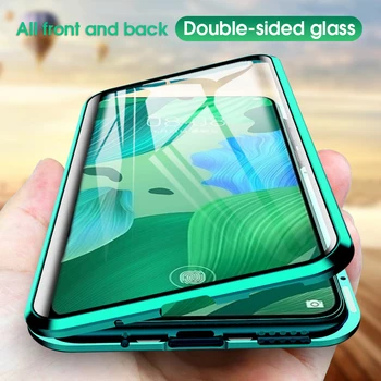 

magnetic flip case for huawei nova5t novat5 nova 5t t5 5 t 5 case double-sided glass protective cover honor 20 pro 20pro honor20