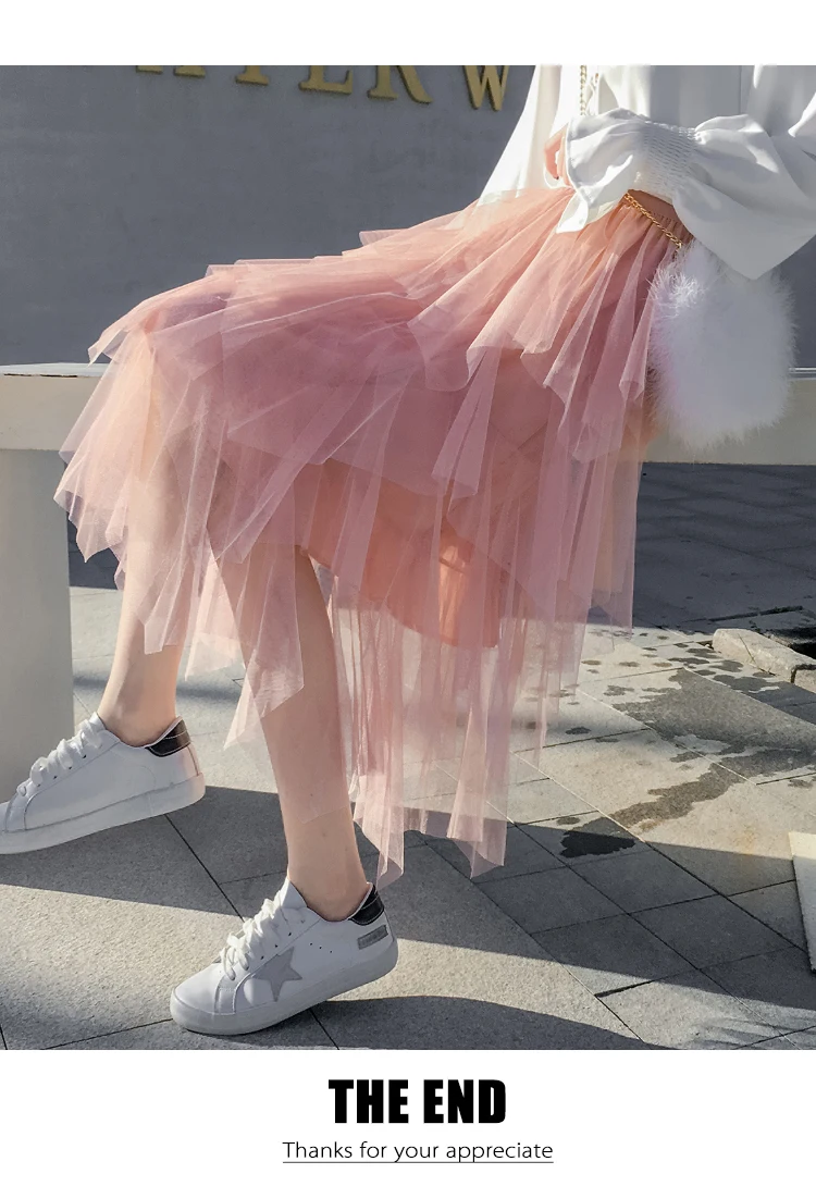 Sreetwear юбки женские модные эластичные высокая талия тюль сетка юбка гофрированные Длинные Юбки миди юбки Saias Faldas Jupe Femme