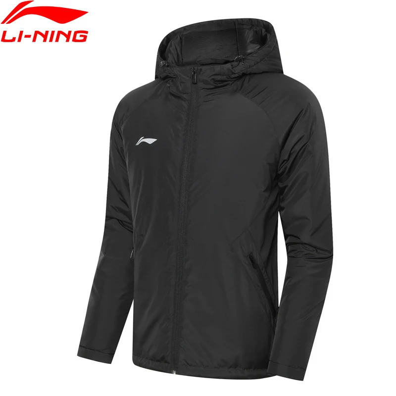 Li-Ning мужские футбольные серии короткие стеганые пальто Зимняя теплая подкладка с