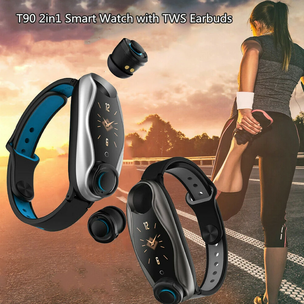Смарт-часы-браслет TFT цветной экран Smartband фитнес-тренкер Bluetooth Спорт IP67 водонепроницаемый смарт-браслет с BT5.0 наушником