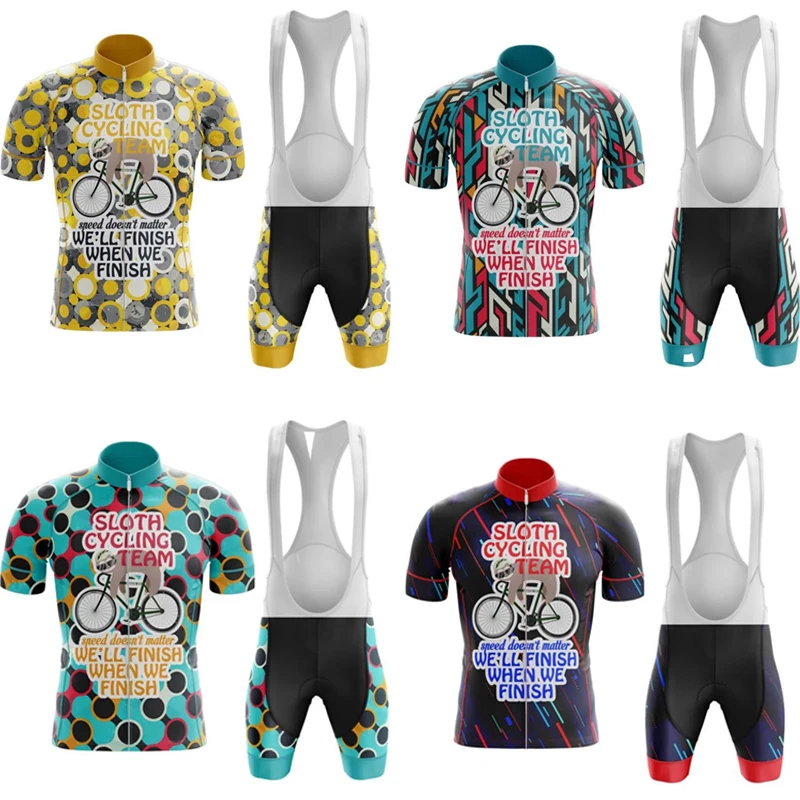 Четыре варианта ленивый велосипедная команда наборы для велоспорта Быстросохнущий короткий рукав велосипедный костюм Одежда для велоспорта дышащая гелевая прокладка