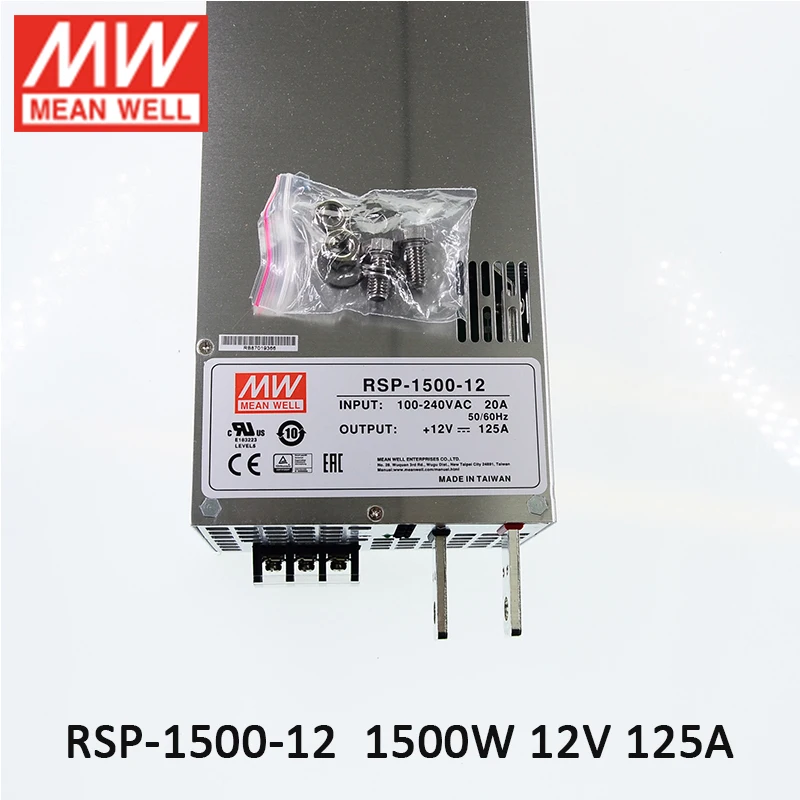 RSP-1500-12 MEAN WELL Switching Power Supply 110V/220V AC to 12V DC 125A  1500W Transformer programmable power supply in parallel