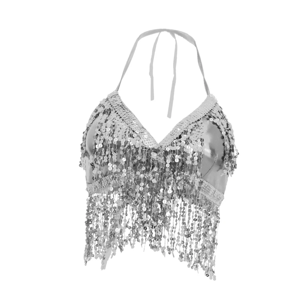 Women Black Belly Dance Costumes Gold Color Halter Top Bra Sequined Tassel Dance Costume Red Stage show clothes