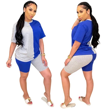 

XS-5xl Hot Sale sports Women Two Pieces Tops short sleeve big size Sport Shirt Gym Running Workout Yoga Clothing Loose leisure