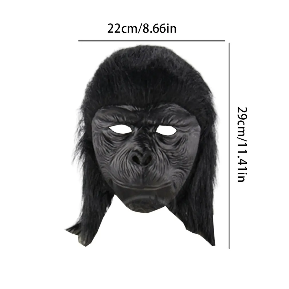 Chimpanzee Head Cover Live Animal Broadcast Latex Strange And Terrifying Halloween Monkey Mask Black
