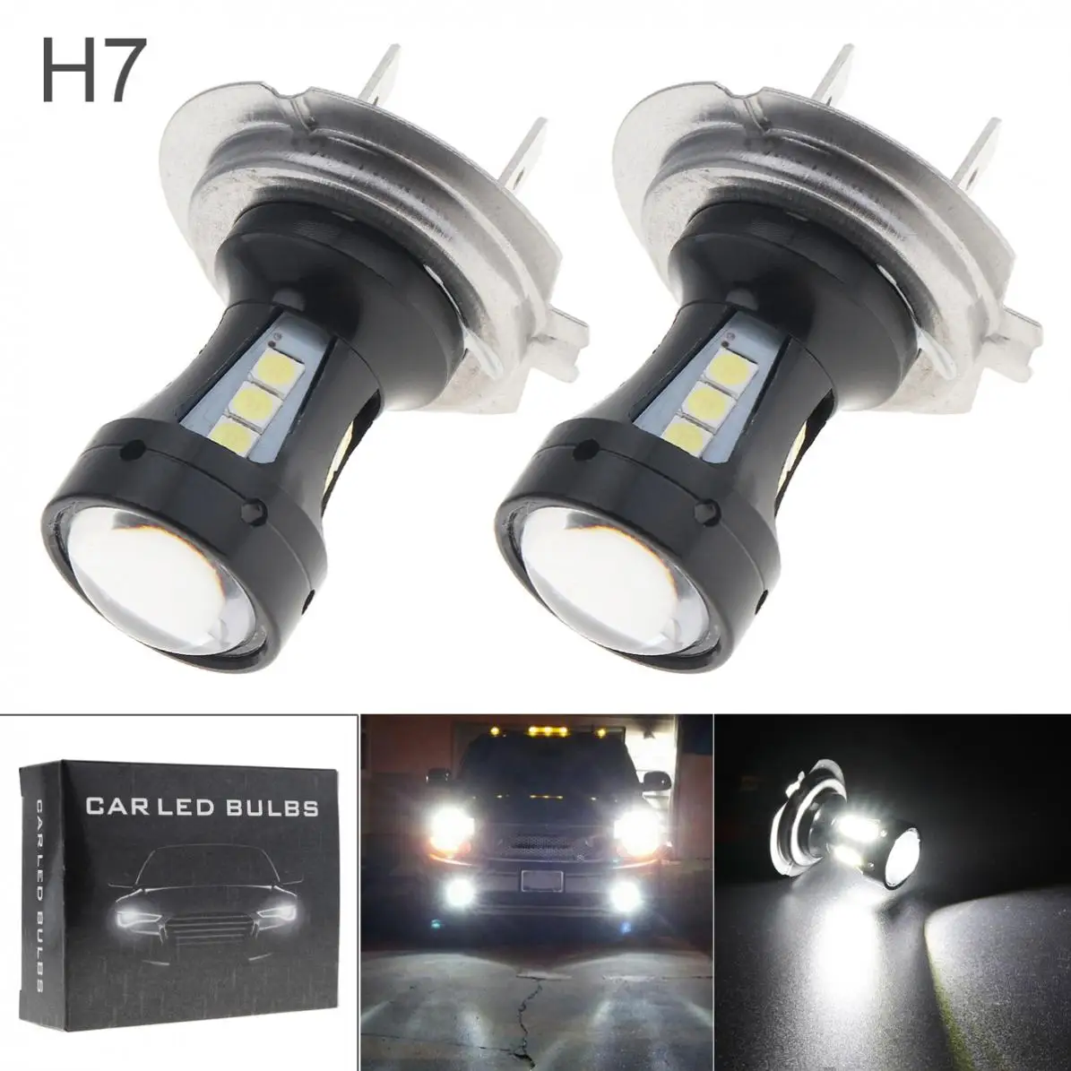 2шт 950LM 18W H7 18x3030 SMD СВЕТОДИОДНЫЙ 6500K белый автомобильный противотуманный светильник для автомобилей