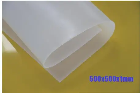500X500X1mm, High Quality Translucent/milky White Silicone Rubber Sheet, For Heat Resist Cushion,100% Virgin Silikon Rubber Pad
