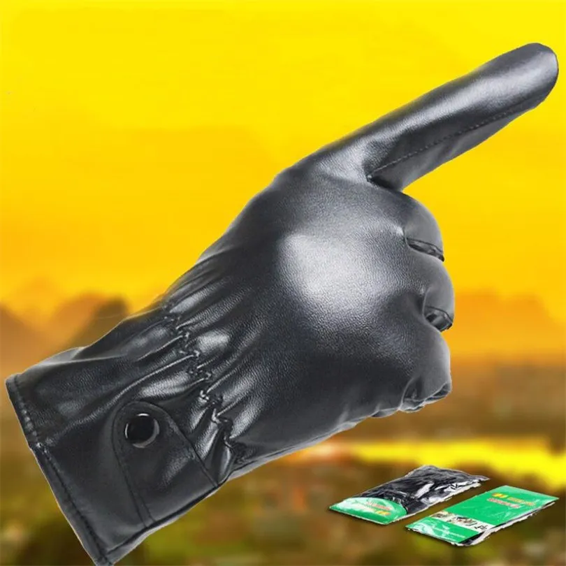 G151 PU Black YSDNCHI зимние перчатки кожаные перчатки-митенки элегантные модные женские теплые утепленные брендовые бархатные рукавички меховые женские уличные черные перчатки - Цвет: G151 PU Black
