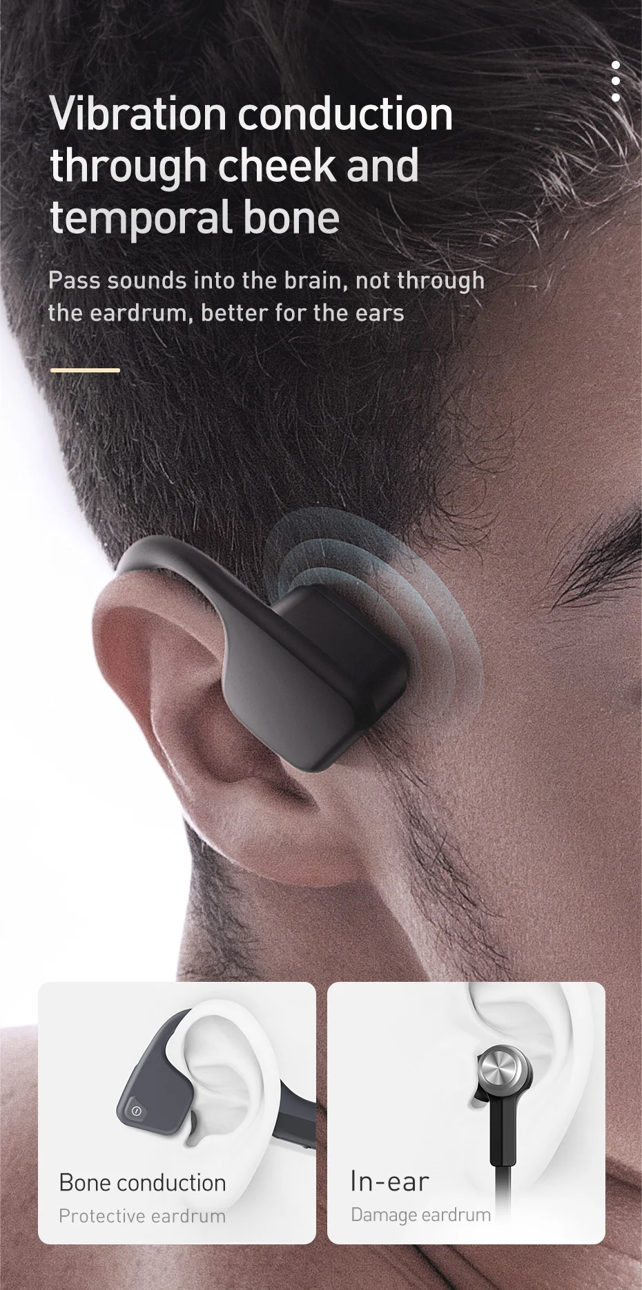 Baseus C10 Bluetooth Earphone For iPhone Xiaomi Music Earphone Wireless Headset 5.0 Bluetooth Wireless Headset With Music