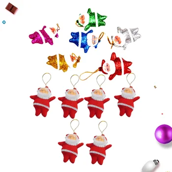 

12 Pcs Christmas Hanging Tree Ornaments Cloth DIY Ornaments Santa Claus Cartoon Doll Pendant for Home DIY Crafts(Red and Color)