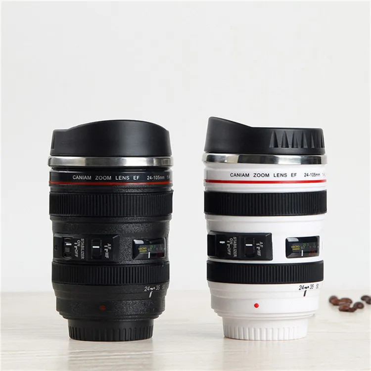 Stainless Steel Camera EF24-105mm Cup Creative Coffee Mug DSLR Camera Lens Cup Five Generation Stainless Steel Liner Insulation