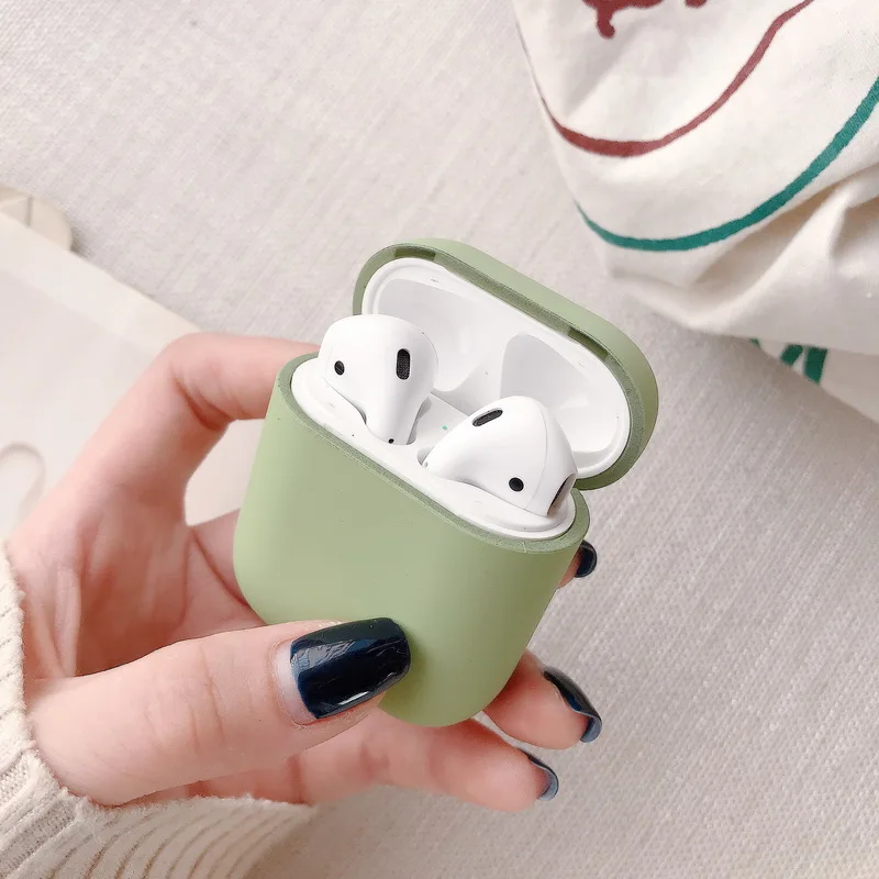 Для Apple Airpods 1& 2 беспроводной Bluetooth чехол для наушников Красочные конфеты для Apple AirPods ПК Жесткий милый чехол Коробка Чехол - Color: Matcha Green