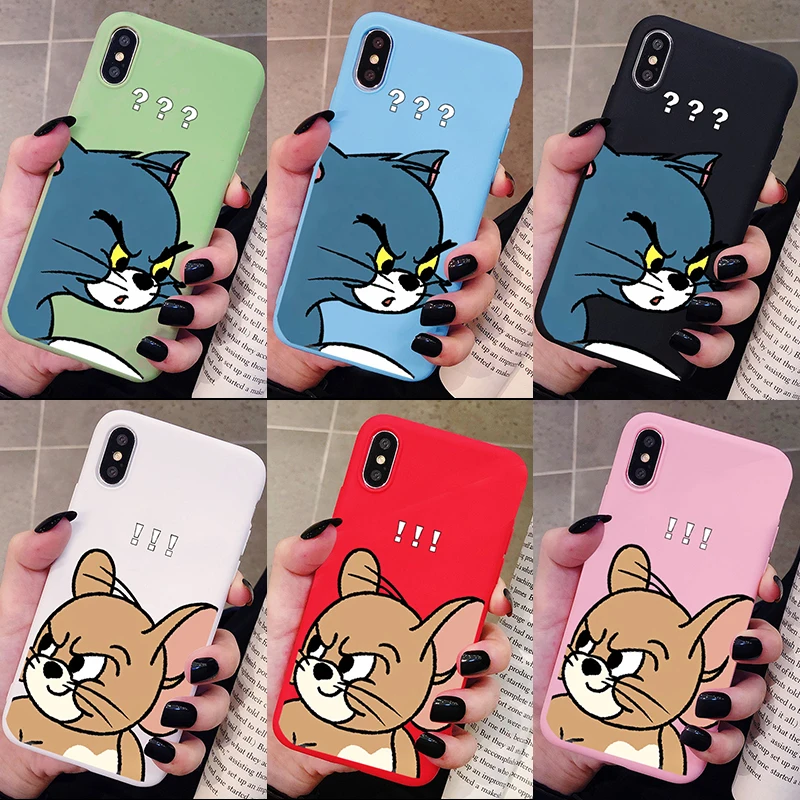 Чехол для телефона с мультяшным рисунком том и Jerry Huawei P30 P20 P10 Pro Lite Plus матированные