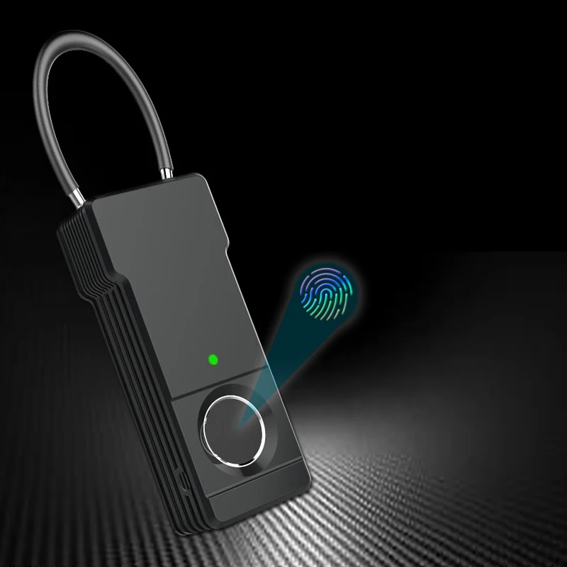 Promotion-Smart Keyless Fingerprint Padlock Usb Rechargeable Ip65 Waterproof Anti-Theft Security Padlock Door Luggage Case Lock