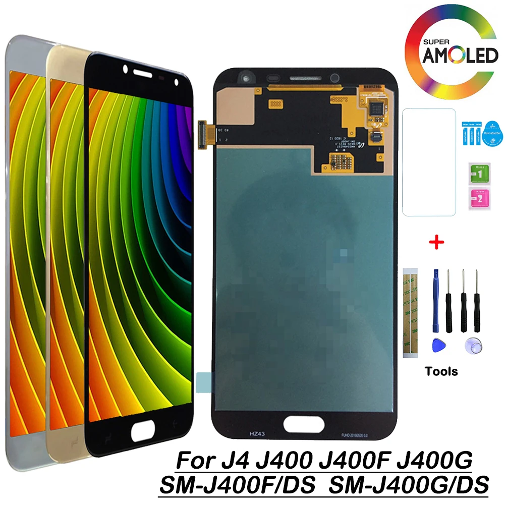 

Super AMOLED LCD For Samsung Galaxy J4 J400 J400F J400G Screen LCD Display 1920x1080 5.5'' Sent tools Screen Protector