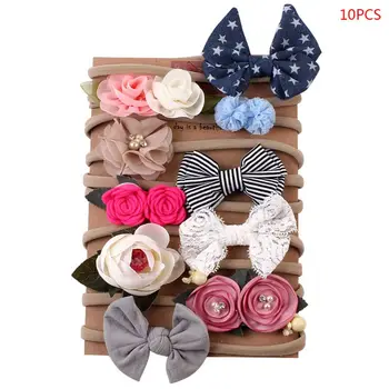 

10 Pcs Kids Headband with Bow Toddler Stretchy Turbans Hairbands Hair Accessories Photograph Props