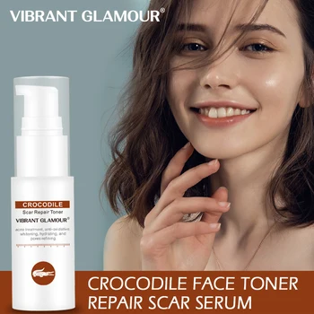 

VIBRANT GLAMOUR Crocodile Face Toner Repair Scar Serum Removal Acne Scar Marks Shrink Pores Brighten Relieve Sensitive Skin Care
