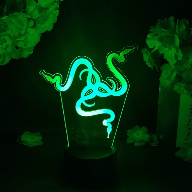 Grav'stylé: Lampe led 3D Logo Razor, Pc, marque, ordinateur, neon