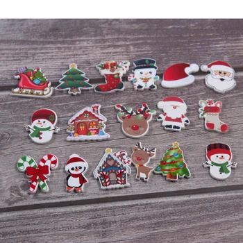 

Planar Resin Santa Claus Deer Christmas Tree Charms For Rubber Band Hairpin Brooch Phone Case Decoration Christmas Accessory