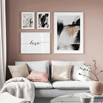 

Modern Abstract Color Block Love Quotes Wall Art Canvas Painting Nordic Posters And Prints Wall Pictures For Living Room Decor