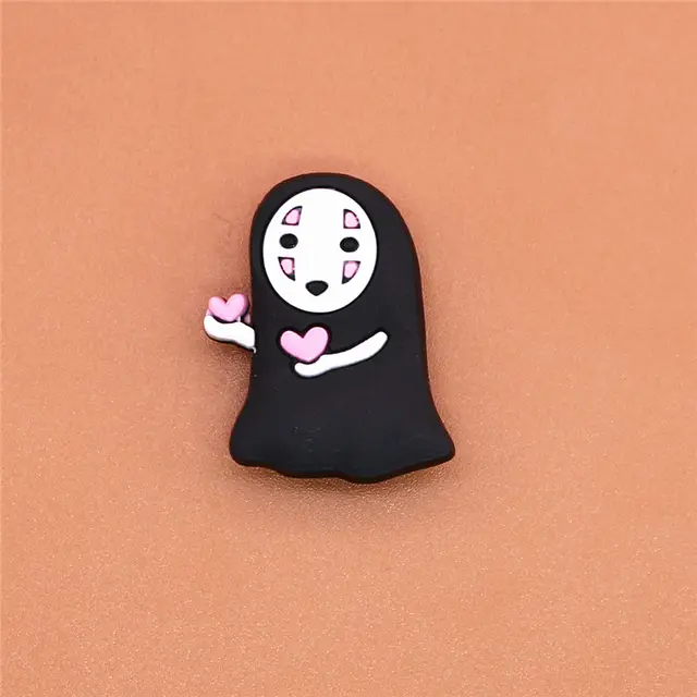 Novel Single Sale Spirited&Away Shoe Charms Accessories Cute No Face man Garden Shoe Decoration for croc jibz Kid's X-mas Gift No Face man B