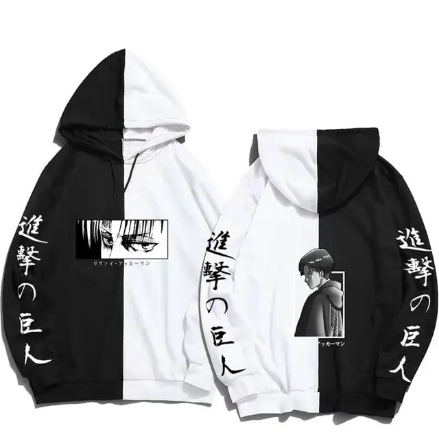 Attack On Titan Hoodie Japanese Anime Hingeki No Kyojin Graphic Sweatshirt Pullover Casual Hooded Streetwear Tops Unisex Black18