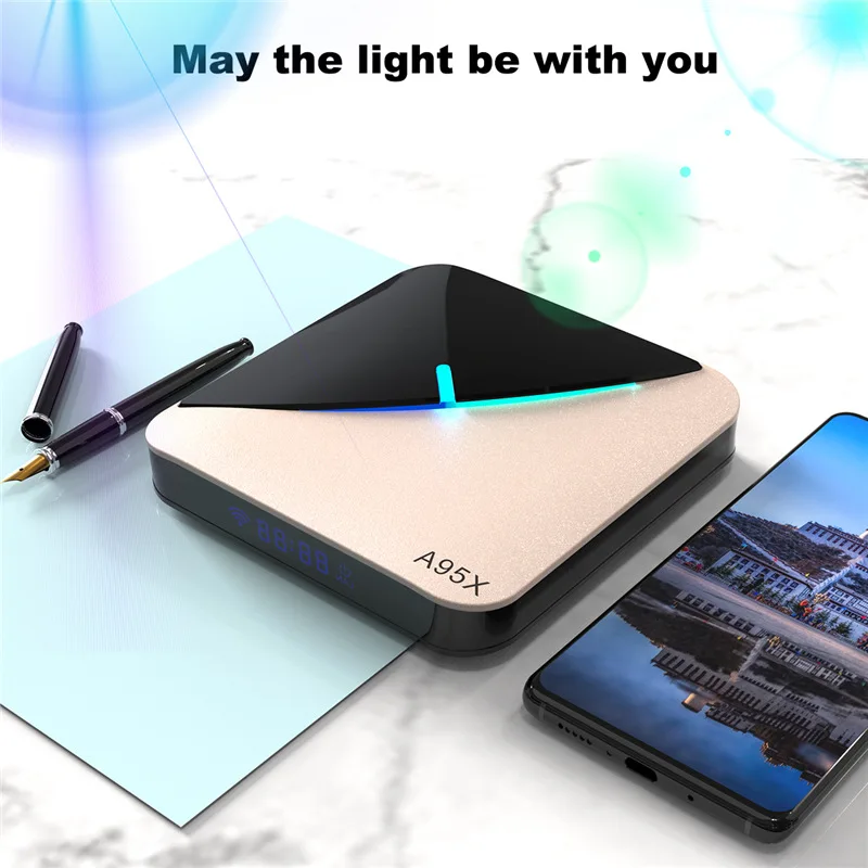 A95X F3 RGB светильник 8K ТВ коробка Android 9 0 4 Гб 64 Amlogic S905X3 32 Wifi смарт медиаплеер A95XF3 X3 2