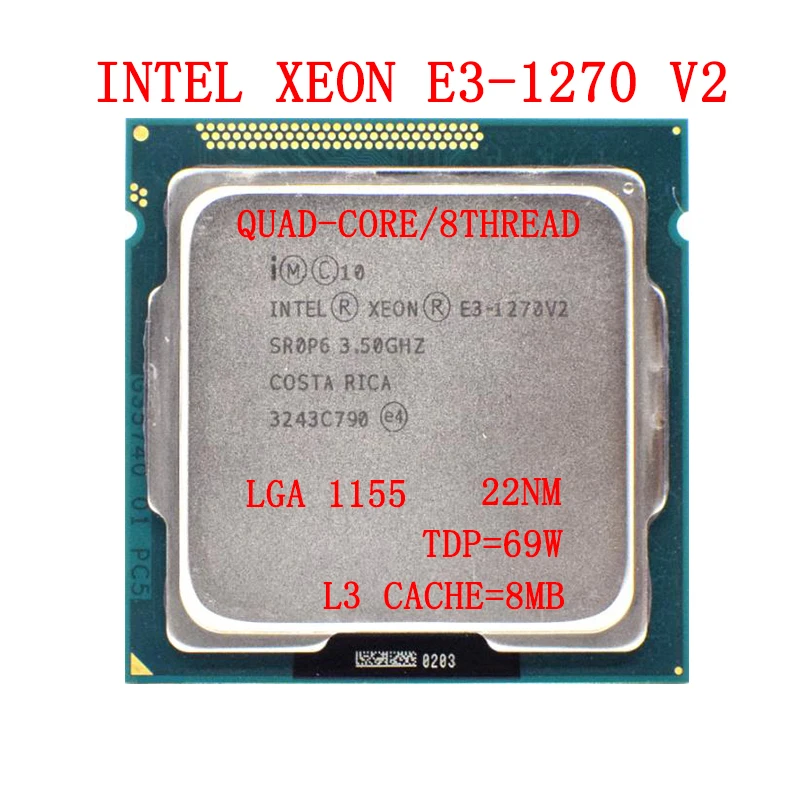 US $183.15 Intel Xeon E3 1270 V2 Quad Core CPU 35GHz LGA1155 8MB SR0P6 Server Processor