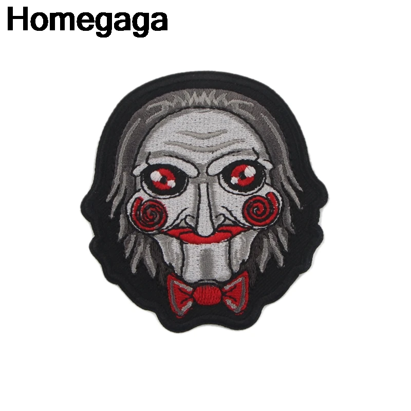 Homegaga Billy The Puppet horror Cartoon Iron on Patches Clothing diy Embroidered badges Applique Patchworks stickers D2272 | Дом и сад