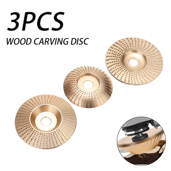 

3Pcs Tungsten Carbide Wood Grinding Wheel Angle Grinder Disc Wood Carving Shaping Disc Sanding Abrasive Tool Disc with 16mm Bore