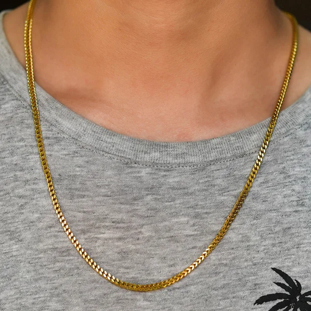 Collana Uomo Catena A Nodo - Acciaio Inox 316L Nero/Oro/Argento - Lunghezza 40-65 Cm Con Chiusura A Moschettone - Foto 2