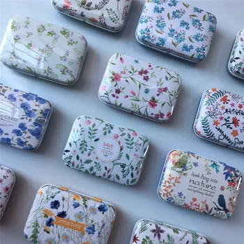 

12pcs Flowers Metal Box Sealed Tea Cans Card Jewelry Storage Organizer Wedding Candy Gift Box Party Favor