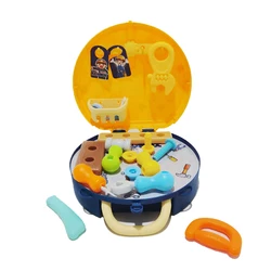 Maison de jeu pour enfants, jouets de cuisine, Simulation en plastique, vaisselle de cuisine, cosmétique, kit d'outils de médecin, boîte à dos 