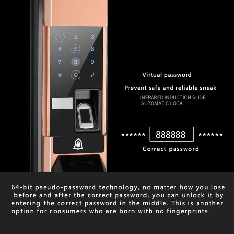 Автоматический замок с отпечатком пальца для домашней безопасности, Умный домашний электронный дверной замок с удаленным разблокированием отпечатков пальцев, Умный Замок