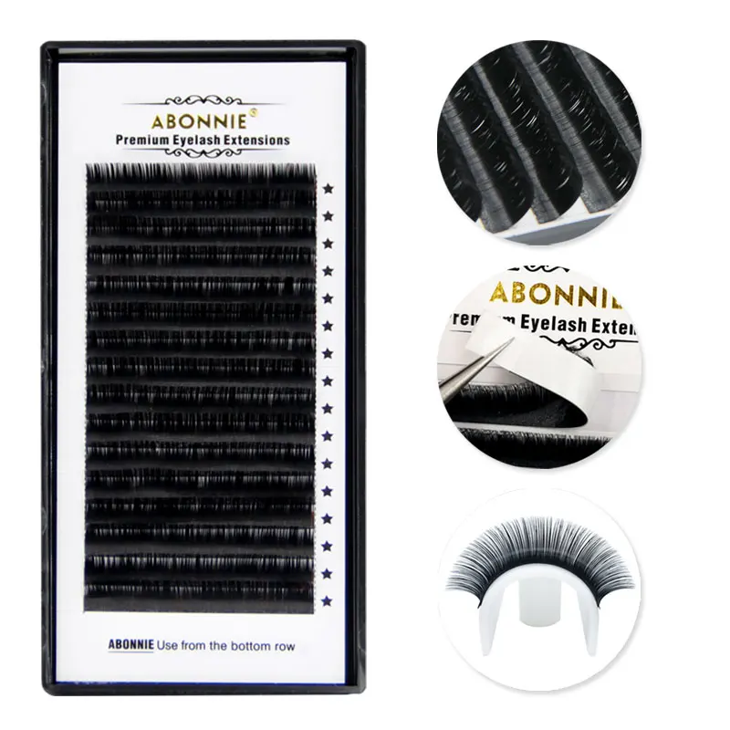 Abonnie 16rows7-17 мм искусственная норка индивидуальное наращивание ресниц ресницы наращивание для профессионалов, мягкая норка ресниц