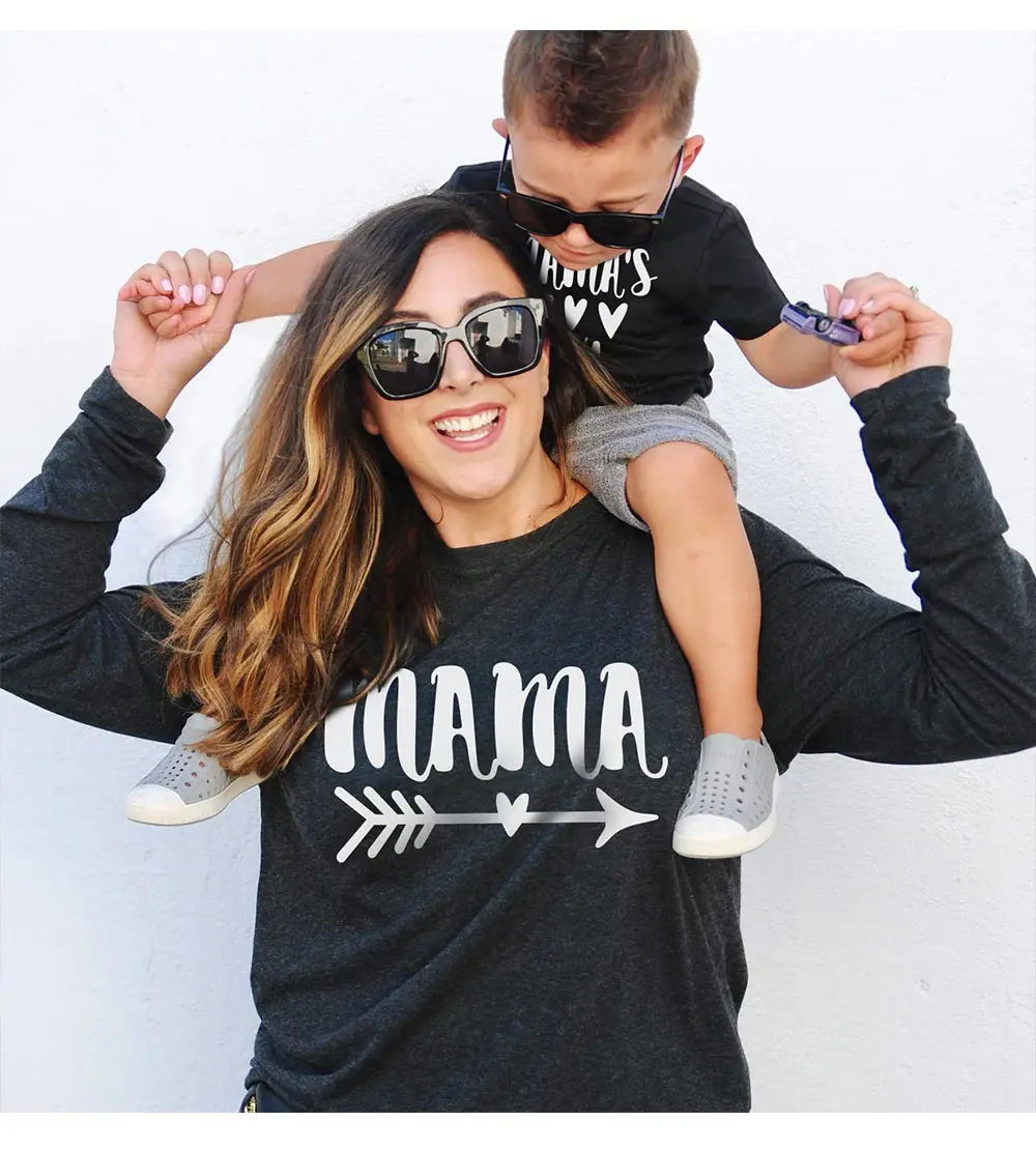 Sudadera de manga larga para madre e hijo, suéter a la moda, ropa para niño  pequeño, trajes familiares, suéteres con letras estampadas - AliExpress  Madre y niños