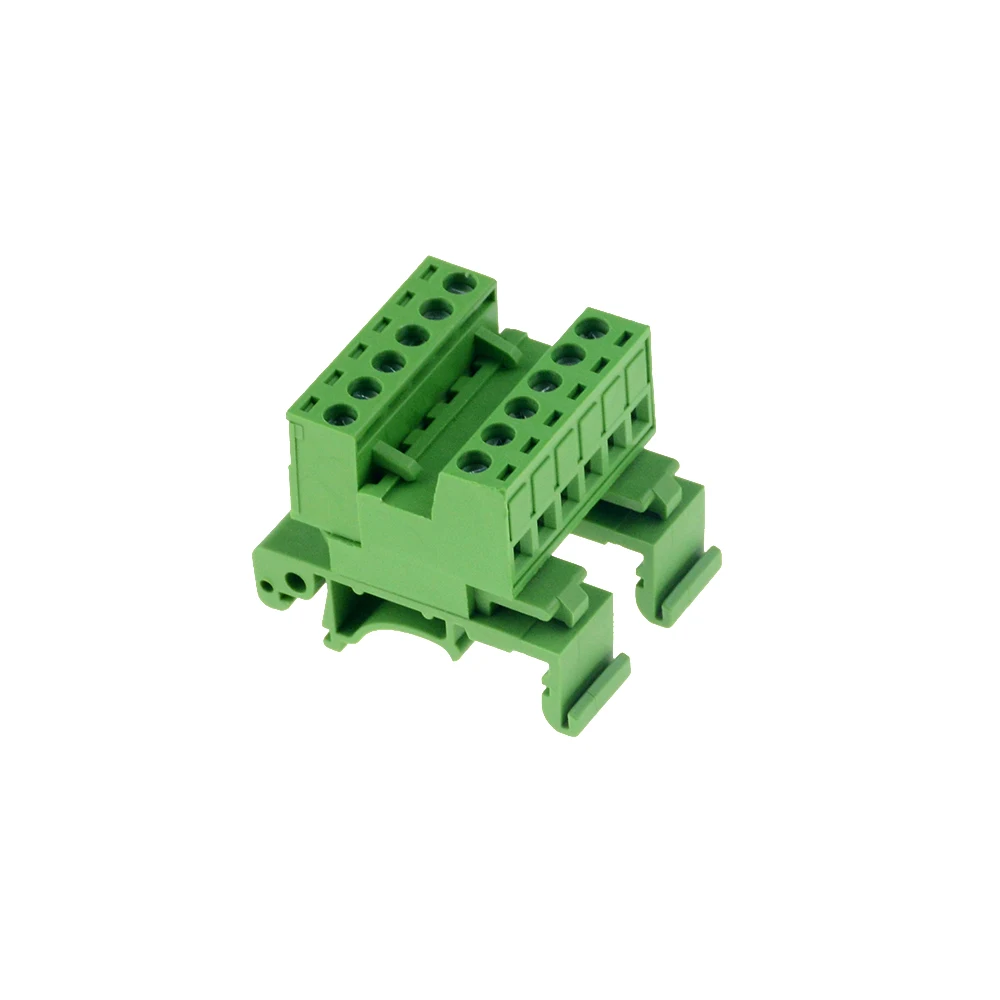 1 комплект 2EDG-UKR-5.08mm Тип рельса безsolderless разъем штыревого соединения ряд стыкового соединения монтажный 35 мм рельсовый клеммный блок Butt 2P 4P 10 - Цвет: 6P