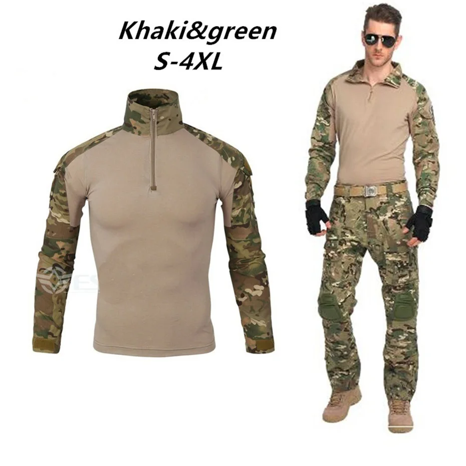 Новая мода Для мужчин комплект с длинными рукавами и камуфляжным принтом для