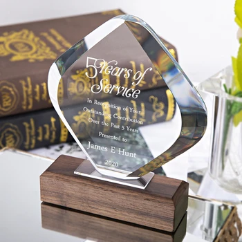 

H&D Free Engraved Starbright Crystal Glass Award Figurine Personalized Souvenir Trophy For Recognition, Graduation, Appreciation