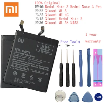 

BM36 BM22 BM35 BM45 BM46 Battery For Xiaomi Mi4C Mi5S Mi 5 4C 5S Mi5 Redmi Note 2 3 Pro Replacement Battery Batterie Free Tools