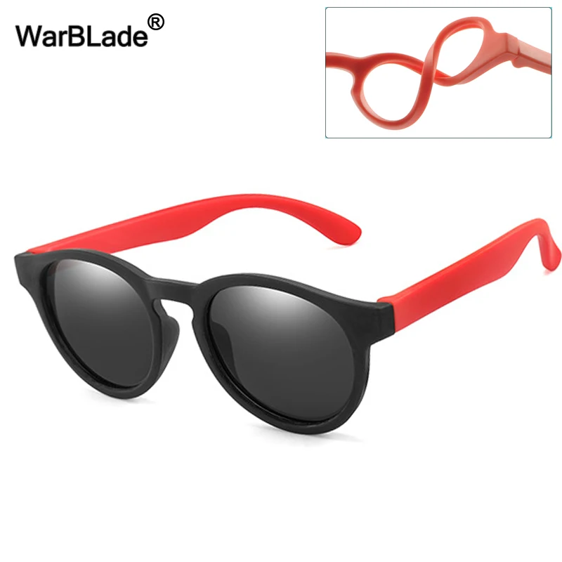 Kids Round Polarized Sunglasses - Silicone Flexible Safety UV400 Fashion Shades
