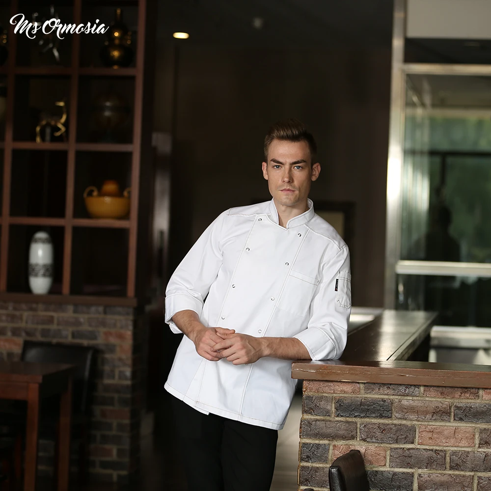 

High quality breathable Double breasted unisex chef jacket kitchen Baking room restaurant chef uniform custom logo wholesale