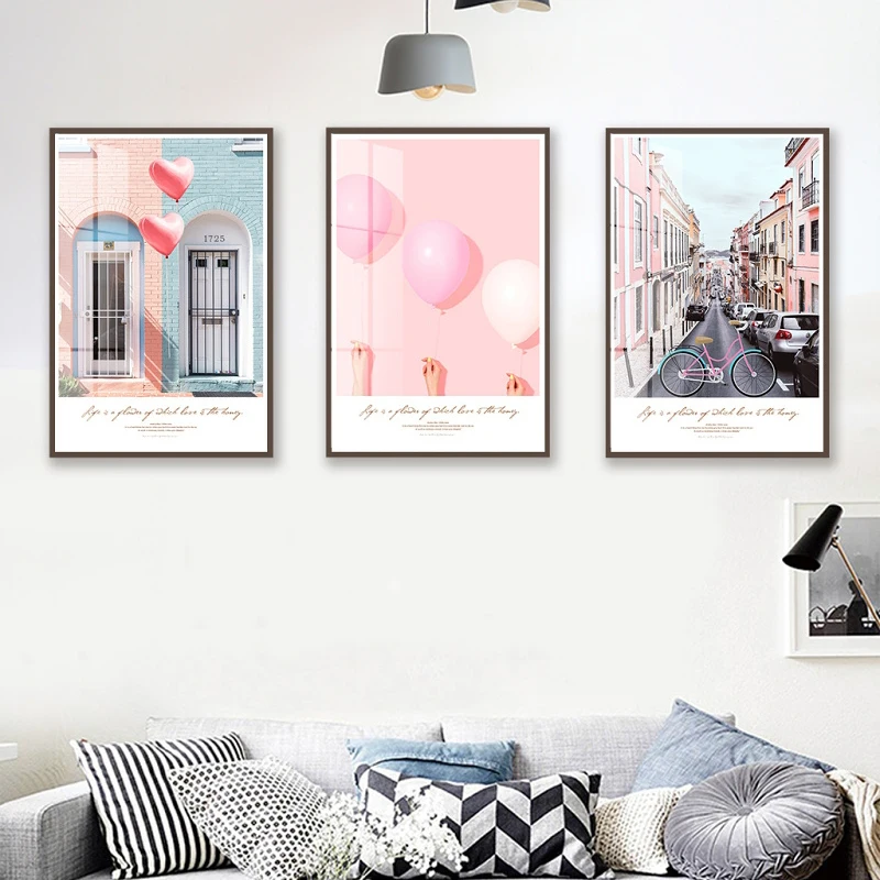 

Canvas Print Poster Wall Art Canvas Poster Pink Balloon Gate Print Nordic Decorative Modern Mosque Decor for Living Room 2-20