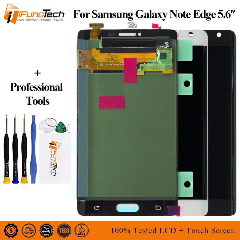 AMOLED для Samsung Galaxy Note 4 Edge N915 N9150 N915F ЖК-дисплей сенсорный экран дигитайзер с рамкой LCD