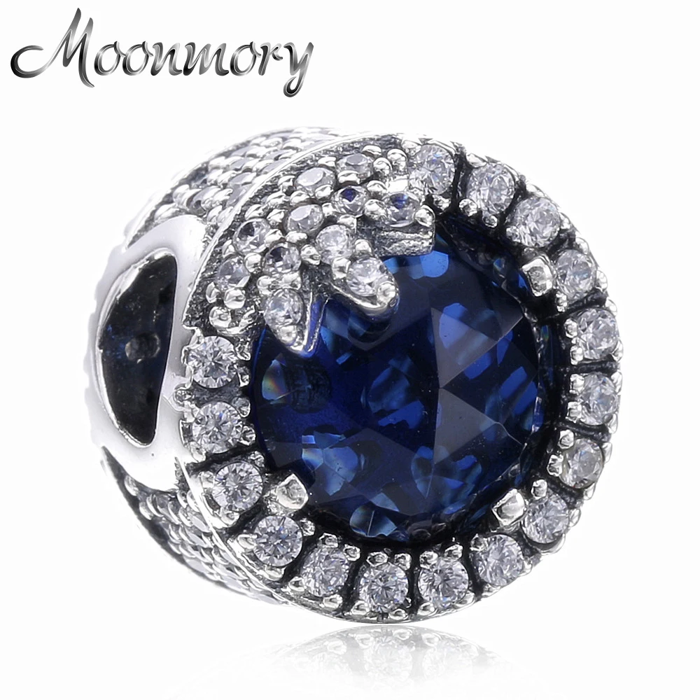 

Moonmory Dazzling Snowflake 2020 Winter collection 925 Sterling Silver Charm With Zircon Bead Fit Brand Bracelet DIY Jewelry